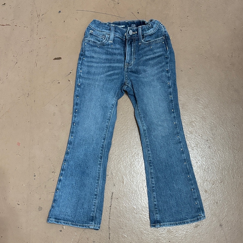Girls size 7 studded old navy flare jeans